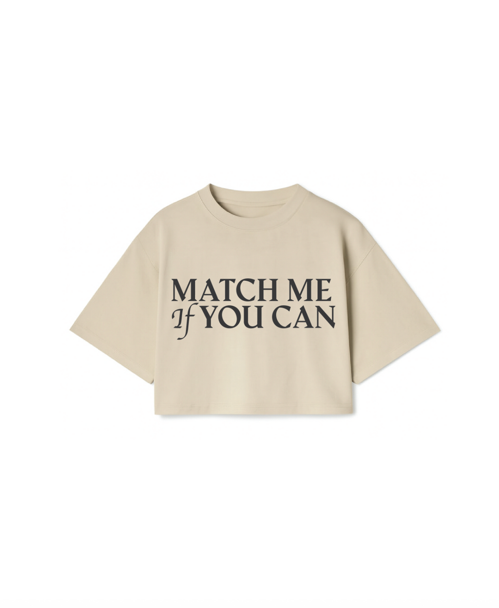 Cream Logo Tee Cropped
