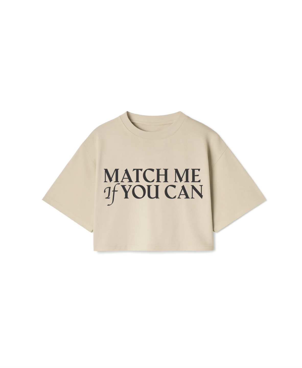 Cream Logo Tee Cropped