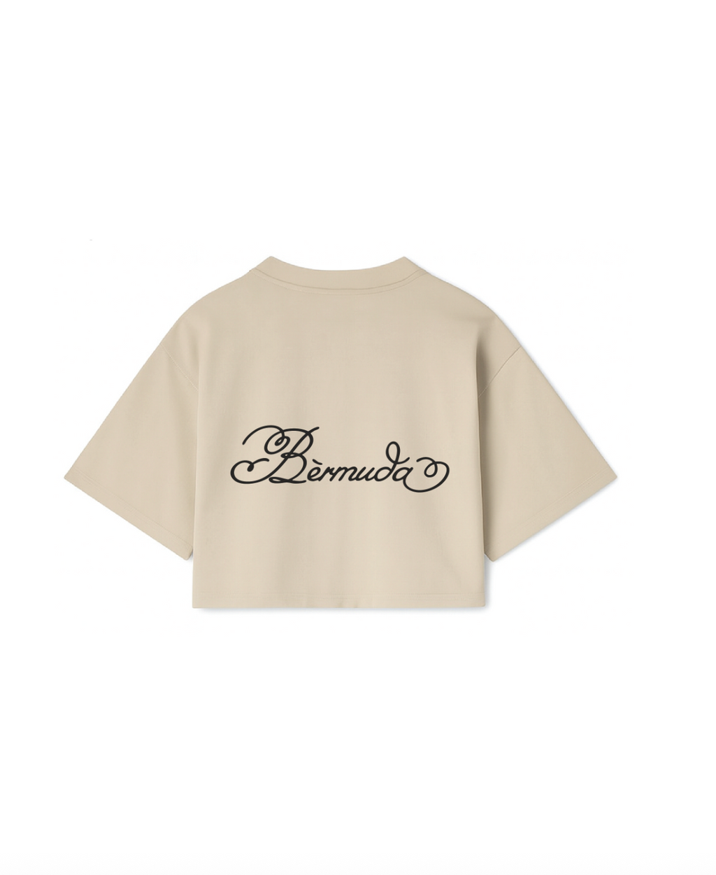 Cream Logo Tee Cropped