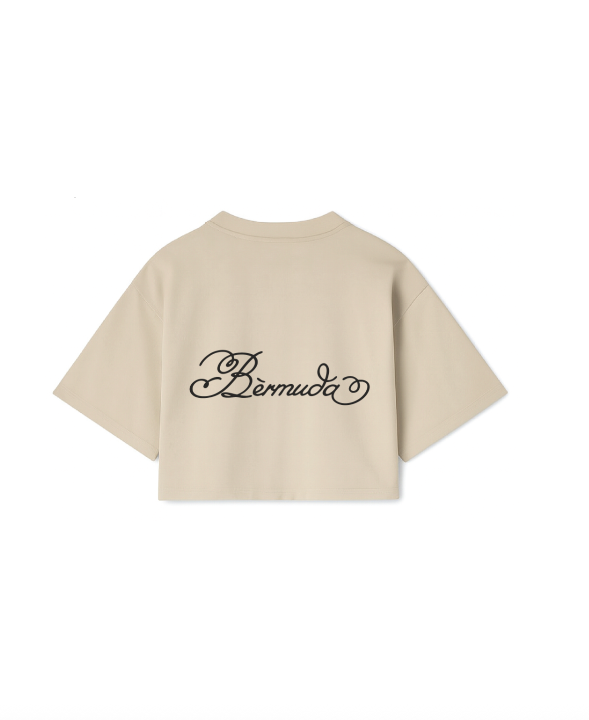 Cream Logo Tee Cropped